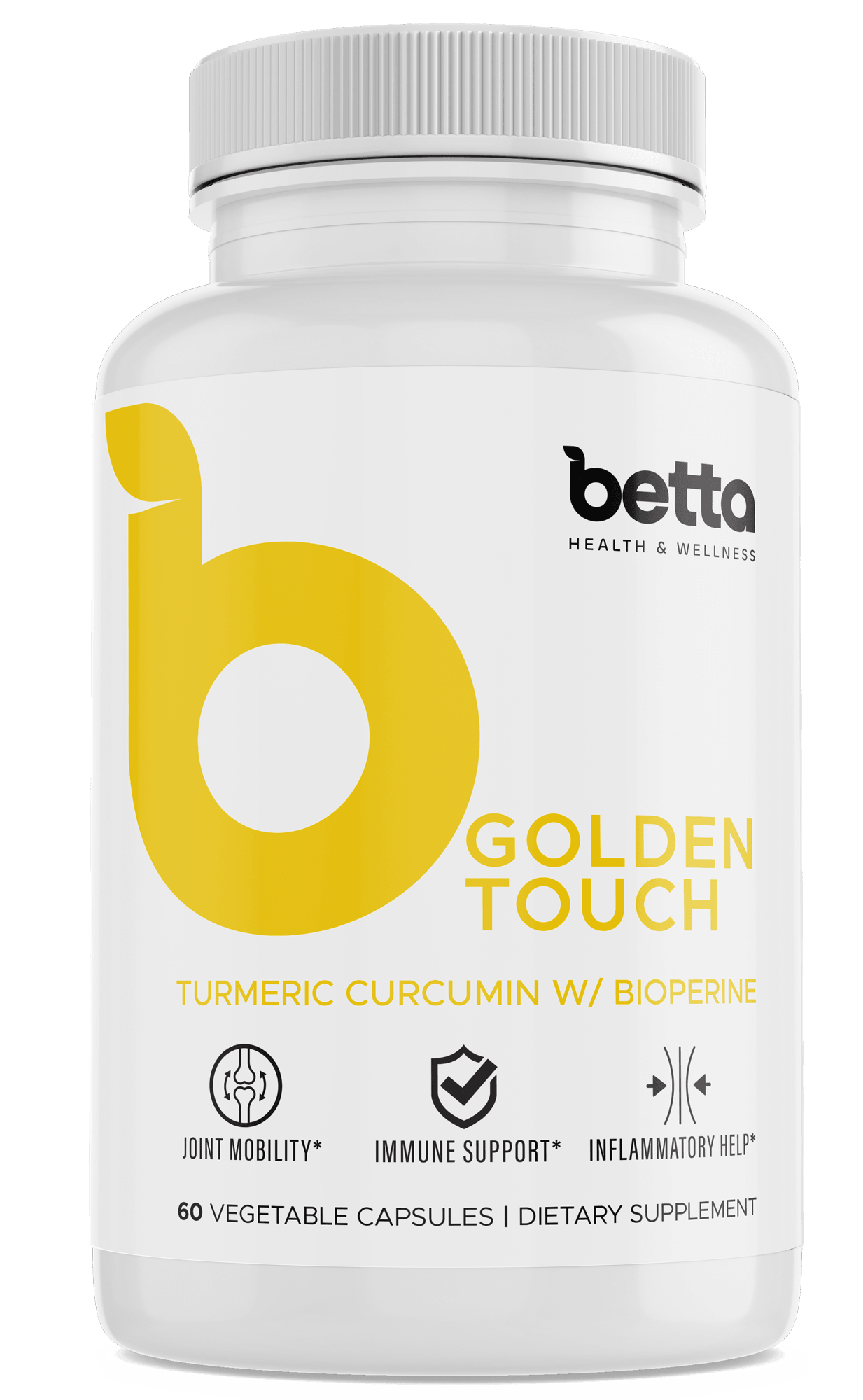 THE GOLDEN TOUCH: Turmeric Cucumin w/ BioPerine - Betta Health And Wellness