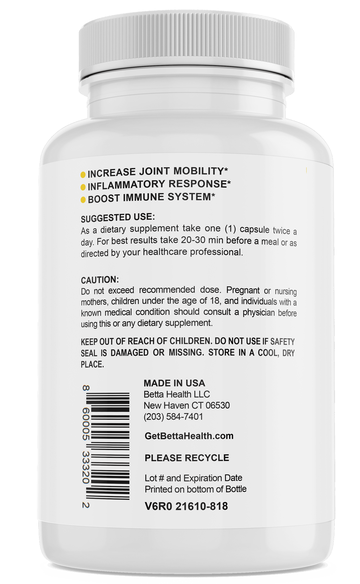 THE GOLDEN TOUCH: Turmeric Cucumin w/ BioPerine - Betta Health And Wellness